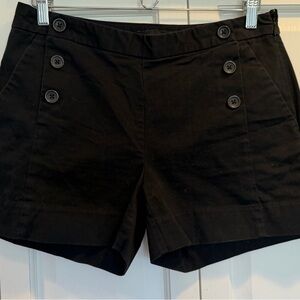 Womens Banana Republic Black Sailor Button-Accent Dress Shorts